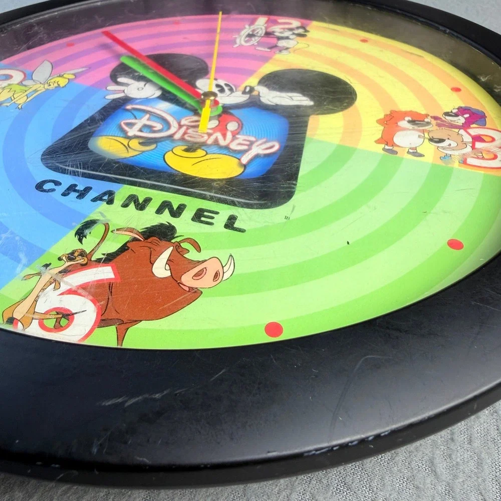 Disney Channel Vintage Wall Clock Mickey Mouse PB&J Otter Tinker Bell 10.5 Inch